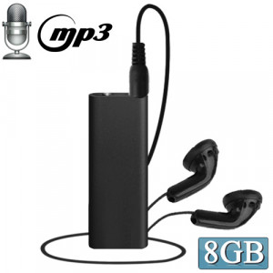 Mini enregistreur vocal 3 en 1 + disque flash de 8 Go + lecteur MP3 (noir) SH02071976-20