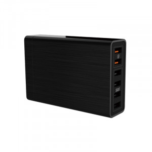 VEDFUN Chargeur USB à six ports à charge rapide 3.0 + technologie SDDC TurboCube D620, pour iPhone, Galaxy, Huawei, Xiaomi, LG, HTC et autres téléphones intelligents, Appareils rechargeables, Fiche UE / US / UK SV1099244-20