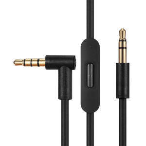 ZS0087 Câble d'écouteur mâle de 3,5 mm à mâle avec micro et câble contrôlé par câble: 1,4 m (noir) SH045B1827-20