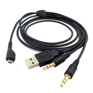 ZS0224 Câble audio pour casque à 3 broches pour SteelSeries Arctis 3/5/7/Pro (Noir) SH881B198-20