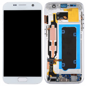 iPartsAcheter pour Samsung Galaxy S7 / G930V écran LCD + écran tactile Digitizer Assemblée avec cadre (blanc) SI04WL494-20