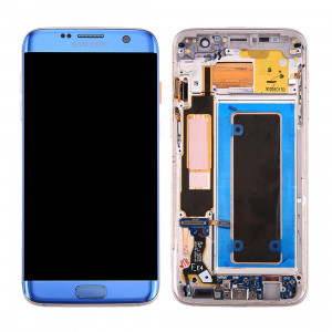 iPartsAcheter pour Samsung Galaxy S7 Edge / G935A Écran LCD d'origine + écran tactile avec cadre et port de charge Bouton de carte et de volume et bouton d'alimentation (bleu) SI68LL975-20