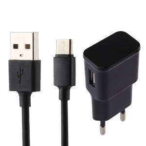 5V 2.1A Intelligent Identification USB Chargeur avec 1 m USB à USB-C / Type-C Câble de Recharge, UE Plug, Pour Galaxy S8 et S8 + / LG G6 / Huawei P10 et P10 Plus / Xiaomi Mi 6 et Max 2 et autres Smartphones ( Noir) SH054B456-20