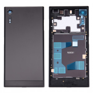iPartsAcheter pour Sony Xperia XZ Arrière Cache Batterie + Arrière Batterie Cache Inférieur + Cadre Moyen (Noir) SI31BL1523-20