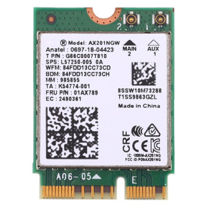 AX201 Bluetooth 5.0 double bande 2.4G / 5G carte Wifi NGFF sans fil AX201NGW 802.11 ac / ax 2.4Gbps adaptateur Wlan SH6245490-20