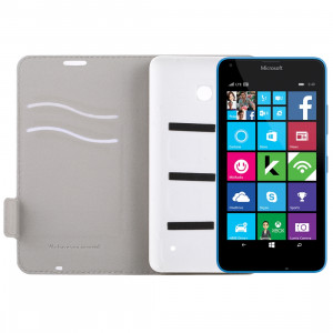 Pour Microsoft Lumia 640 Horizontal Flip étui en cuir avec fente pour carte + couverture arrière (blanc) SP53WL1522-20