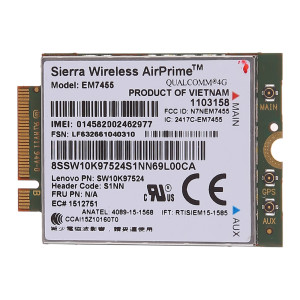 EM7455 Sierra Wireless FDD / TDD Module LTE Cat6 4G, CARTE 4G pour ordinateur portable Lenovo ThinkPad P50 P50S P40 Yoga L460 T460 T460P T460S SH8552632-20