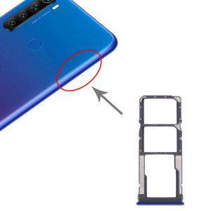 Plateau de carte SIM + plateau de carte SIM + plateau de carte Micro SD pour Xiaomi Redmi Note 8T / Redmi Note 8 (bleu) SH247L724-20
