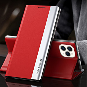 Boîtier en cuir horizontal horizontal ultra-mince ultra-mince latéral avec support pour iPhone 13 Pro (rouge) SH402C224-20