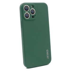 Hat-Prince ENKAY Liquid Silicone Shockproof Protective Case Cover for iPhone 13 Pro Max(Dark Green) SE601D1453-20