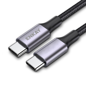 ENKAY 60W USB-C / TYPE-C à Type-C PD / QC 3A Câble tressé en nylon de charge rapide, longueur: 2M SE2702377-20