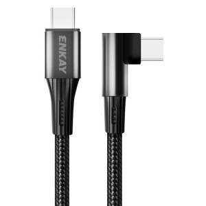 ENKAY PD100W 5A USB-C / TYPE-C TO TYPE-C Câble de charge rapide du coude avec marker, longueur: 1M SE76011045-20