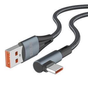 Enkay 66W USB vers USB-C / TYPE-C ELBOW 6A Protocole complet Câble de données de charge rapide, longueur: 2m (noir) SE602A1501-20