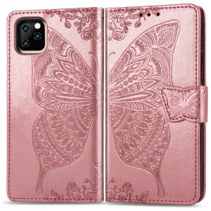 Papillon Love Flowers Étui à rabat en cuir avec rabat horizontal pour iPhone 11 Pro Max avec porte-cartes et porte-cartes SH801E1471-20