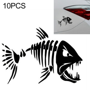 10 PCS YOJA Poisson Fou Drôle Autocollant Décoration De La Fenêtre De La Voiture Autocollants En Vinyle Moto Accessoires, Taille: 11x7cm (Noir) SH0401371-20