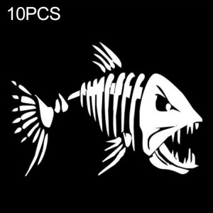 10 PCS YOJA Poisson Fou Drôle Autocollant Décoration De La Fenêtre De La Voiture Autocollant En Vinyle Moto Accessoires, Taille: 11x7cm (Argent) SH0402246-20