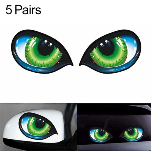 5 paires D 601 3D Stéréo Réfléchissant Cat Eyes Autocollant De Voiture Adhésif Creative Rétroviseur Decal, Taille: 12x7.5cm SH11071876-20