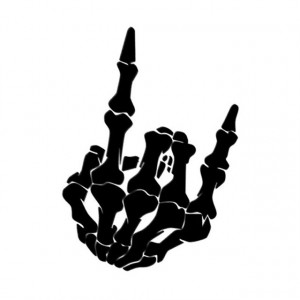Motif de doigt de crâne de doigt de PCS QYPF 10 décoration de vinyle, taille: 15x9cm (noir) SH101A1839-20