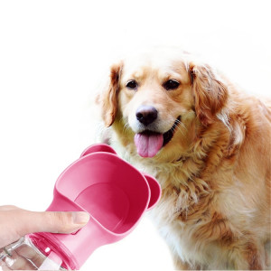 Distributeur d'eau portatif extérieur pour chat et chien Fontaine à boire portable, style: petit ours (rose) SH402B895-20