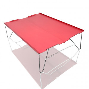 Portable en plein air Mini-aluminium Table de pique-nique pliant ultralight Camping Pêche autonome barbecue Petite table basse (rouge) SH901F1804-20