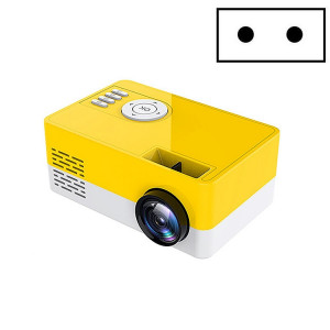 S261 / J16 Home Mini projecteur LED portable HD 1080P, prise en charge de la carte TF / disque AV / U, spécification de la prise: prise UE (jaune blanc) SH002C1134-20