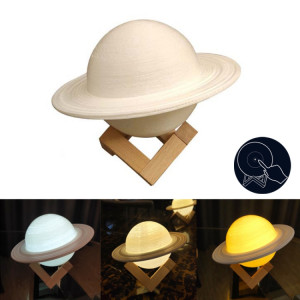 Impression 3D LED Saturn Night Light USB Planet Lamp, taille: 16cm, style: contrôle tactile 3 couleurs SH7205896-20