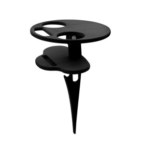 Table à vin pliante portable en plein air Table de plage extérieure, couleur: double couche noire SH7103542-20