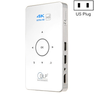 Système d'android C6 1G + 8G Système Intelligent DLP HD Mini Projecteur Portable Home Home Structure de téléphone mobile, Fiche américaine (Blanc) SH7905418-20
