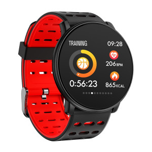 Montre intelligente Q88 IP68 étanche pour hommes Sports Smartwatch Android Montre Bluetooth Support de la fréquence cardiaque / rappel d'appel / podomètre / surveillance du sommeil / traqueur (noir rouge) SH301C832-20