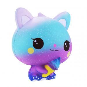 3 PCS crème glacée chat mignon doux squeeze jouet parfumé cadeau pour enfant taille: 11 * 7 * 8 cm (ciel étoilé violet) SH801A1199-20
