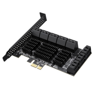 PCIE X1 à 16 ports SATA3.0 carte rotative ordinateur de bureau disque dur à semi-conducteurs SH63041918-20