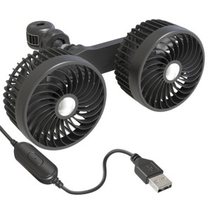 F6207 Ventilateur à double tête USB à fermeture éclair pour siège arrière de voiture, modèle : USB SH19011315-20