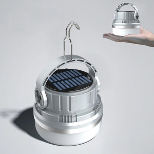 Lumière de tente solaire M10 avec alimentation Portable, lumière de Camping portative, lumières d'ambiance Vintage d'extérieur (gris) SH901B1535-20