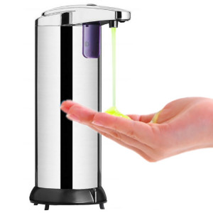 Distributeur de savon automatique à capteur infrarouge en acier inoxydable 250ML SH91071632-20