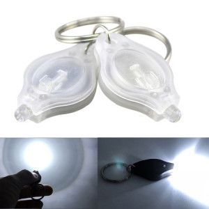 2 PCS Mini poche porte-clés lampe de poche Micro LED Squeeze Light Camping extérieur ultra-lumineux d'urgence porte-clés lampe torche lampe (Blanc) SH001E1518-20