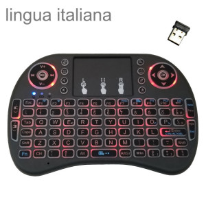 Langue de support: Italie i8 Air Mouse Clavier rétroéclairé sans fil avec pavé tactile pour Android TV Box & Smart TV & PC Tablet & Xbox360 & PS3 & HTPC / IPTV SH0059811-20