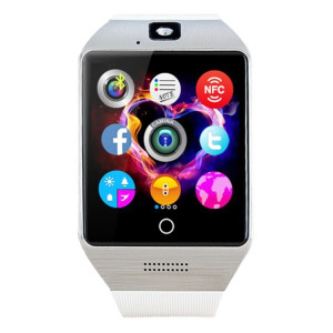 Q18S 1.54 pouces IPS écran MTK6260A Bluetooth 3.0 Smart Watch Téléphone, podomètre / Rappel sédentaire / Moniteur de sommeil / Anti-Perte / Caméra à distance / GSM / 0,3 M Caméra (Blanc + Argent) SQ41WS1918-20