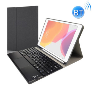 RK102C Clavier Bluetooth en plastique magnétique amovible avec pavé tactile, Housse de protection en TPU motif soie pour iPad 10.2, avec fente pour stylo et support (Noir) SH260S694-20