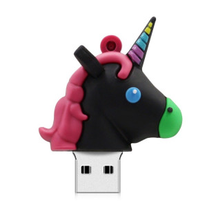 MicroDrive 64 Go USB 2.0 Creative Unicorn Shape U Disk (Noir) SM400B1794-20