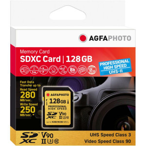 AgfaPhoto SDXC UHS II 128GB Professional High Speed U3 V90 488462-20