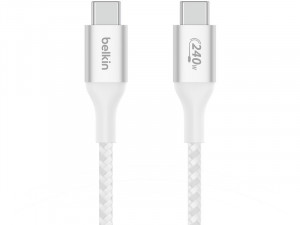Câble USB-C vers USB-C 240 W 1 m Tressé Blanc Belkin BoostCharge CABBLK0019-20