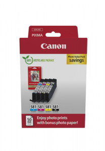 Canon CLI-581 BK/C/M/Y Photo Value Pack 829670-20