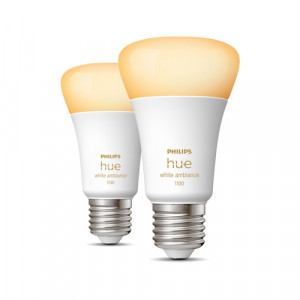 Philips Hue 2 lampes LED E27 1100lm White Ambiance 773180-20