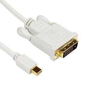 Mini DisplayPort vers DVI 24 + 1 Adaptateur de câble mâle, Longueur de câble: 1.8M (Blanc) SM0225-20