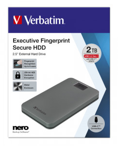 Verbatim Fingerprint Secure 2TB USB 3.2 Gen 1 USB-C 2,5 657960-20