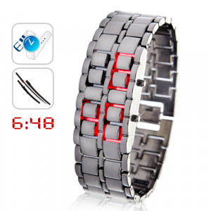 Montre à LED rouge style samourai japonais MLRSSJ01-20