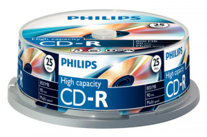1x25 Philips CD-R 90Min 800MB 40x SP 513501-20