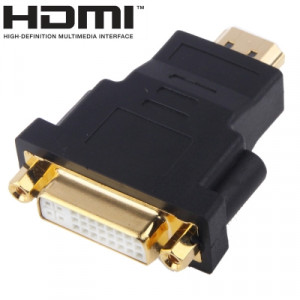 Adaptateur HDMI plaqué Or HDMI 19 broches mâle vers DVI 24 + 5 Pins femelle / Noir AH19MVD24F01-20