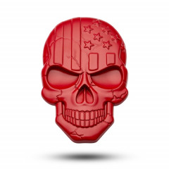 Autocollant de voiture en métal crâne de diable en trois dimensions (rouge)