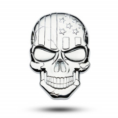 Crâne de diable tridimensionnel Sticker de voitures en métal (argent)